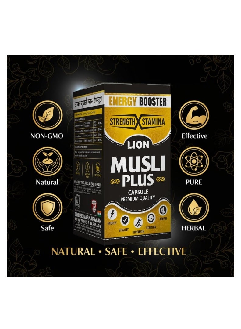 Lion Musli Plus Capsules 60’s – Ayurvedic Vitality & Stamina Booster - Image 5